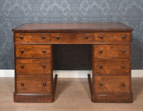rosewood pedestal desk - CATEGORY: ANTIQUE DESKS - DATED 19TH CENTURY
