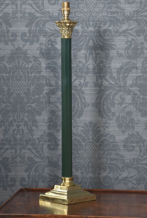 TALL BRASS CORINTHIAN COLUMN TABLE LAMP - ADDITIONAL PHOTO 4