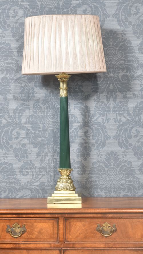 BRASS CORINTHIAN COLUMN TABLE LAMP - ADDITIONAL PHOTO 1