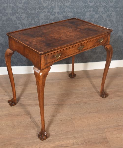 FIGURED WALNUT SILVER TABLE