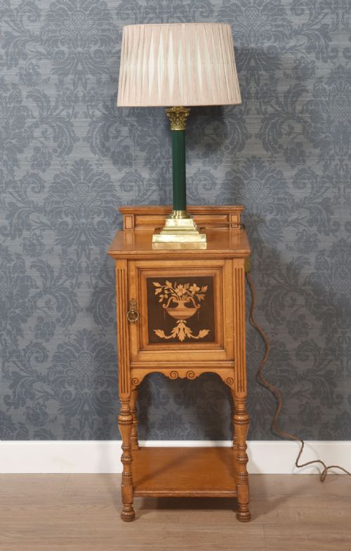 MARQUETRY INLAID OAK CABINET - ADDITIONAL PHOTO 1