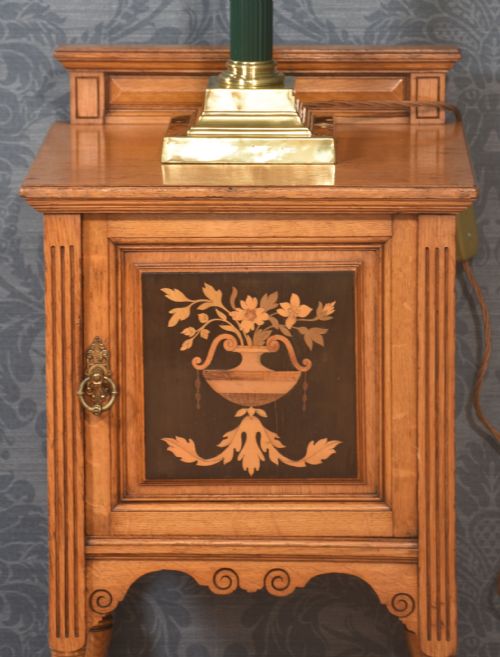 MARQUETRY INLAID OAK CABINET - ADDITIONAL PHOTO 2