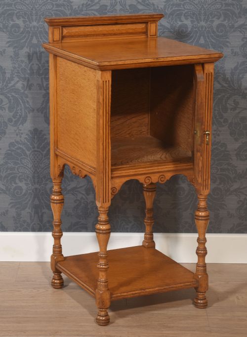MARQUETRY INLAID OAK CABINET - ADDITIONAL PHOTO 3