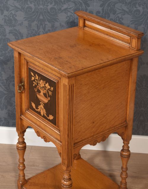 MARQUETRY INLAID OAK CABINET - ADDITIONAL PHOTO 6