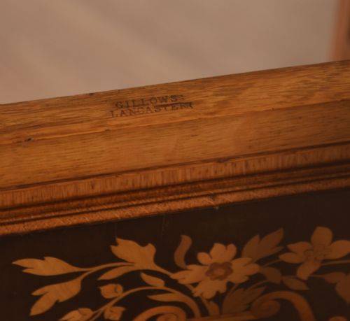 MARQUETRY INLAID OAK CABINET - ADDITIONAL PHOTO 7