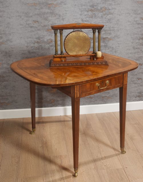 OAK AND BRASS TABLE GONG - ADDITIONAL PHOTO 4