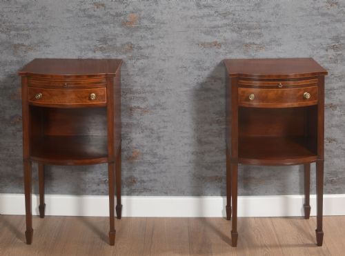 pair of string inlaid bedside table - CATEGORY: ANTIQUE CABINETS - DATED 1910