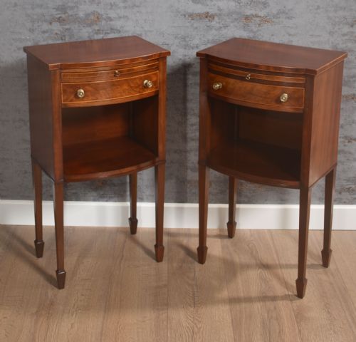 PAIR OF STRING INLAID BEDSIDE TABLE - ADDITIONAL PHOTO 1