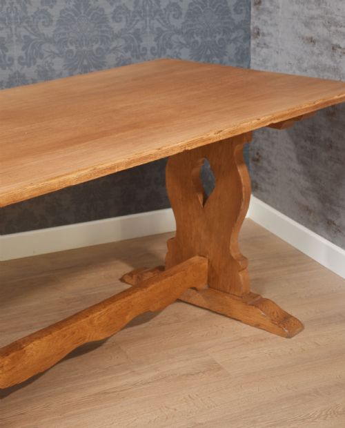 LARGE OAK PLANK TOP REFECTORY TABLE - ADDITIONAL PHOTO 2