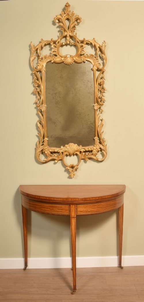 LARGE CHIPPENDALE STYLE GILTWOOD MIRROR - ADDITIONAL PHOTO 1
