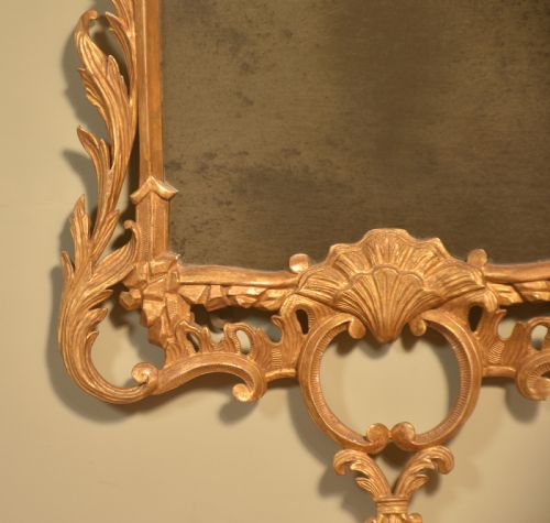 LARGE CHIPPENDALE STYLE GILTWOOD MIRROR - ADDITIONAL PHOTO 2