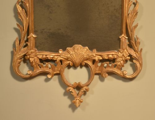 LARGE CHIPPENDALE STYLE GILTWOOD MIRROR - ADDITIONAL PHOTO 3