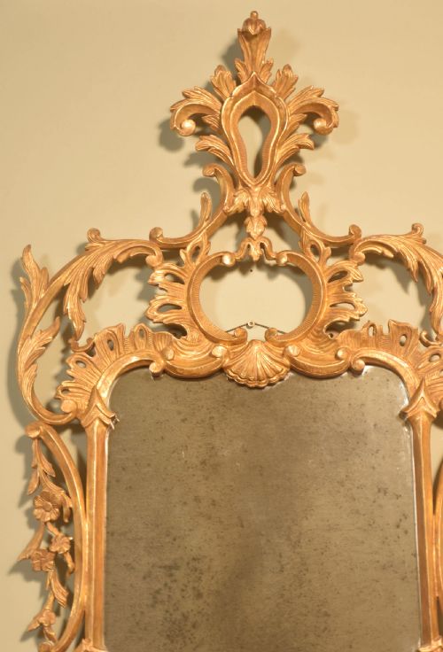 LARGE CHIPPENDALE STYLE GILTWOOD MIRROR - ADDITIONAL PHOTO 4