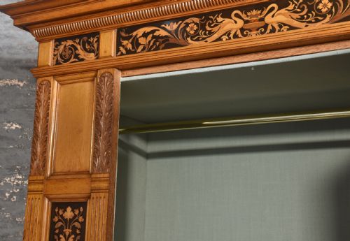 GILLOWS OF LANCASTER MARQUETRY INLAID OAK WARDROBE - ADDITIONAL PHOTO 8