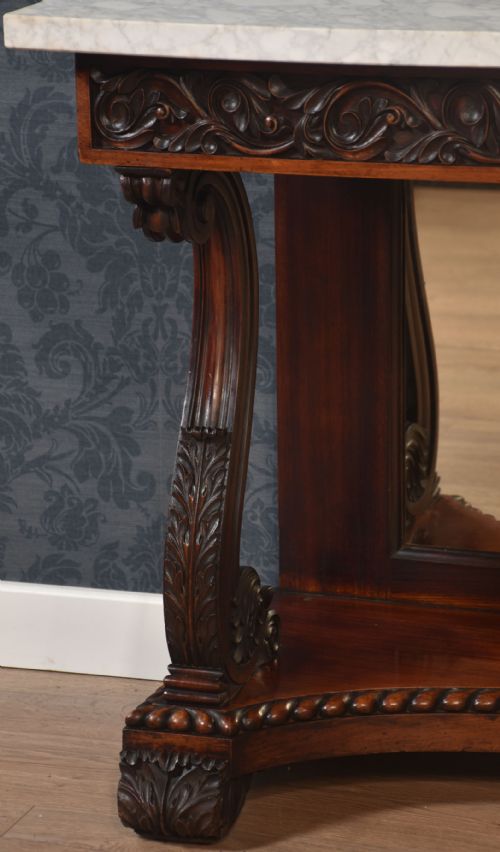 19TH CENTURY MARBLE TOP CONSOLE TABLE - ADDITIONAL PHOTO 4