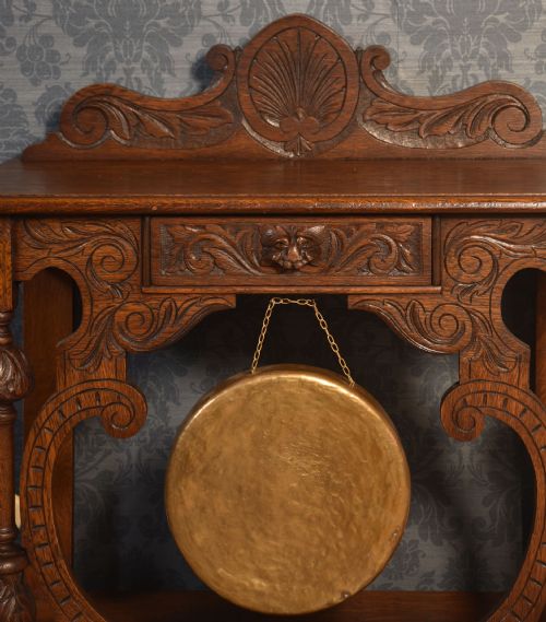 CARVED OAK HALL TABLE - ADDITIONAL PHOTO 1