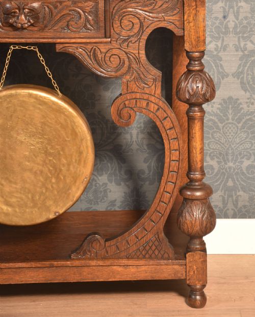 CARVED OAK HALL TABLE - ADDITIONAL PHOTO 2