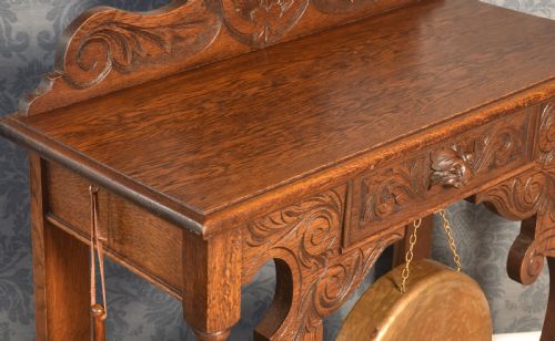CARVED OAK HALL TABLE - ADDITIONAL PHOTO 5