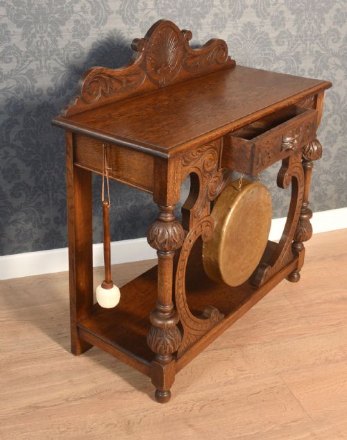 CARVED OAK HALL TABLE - ADDITIONAL PHOTO 7