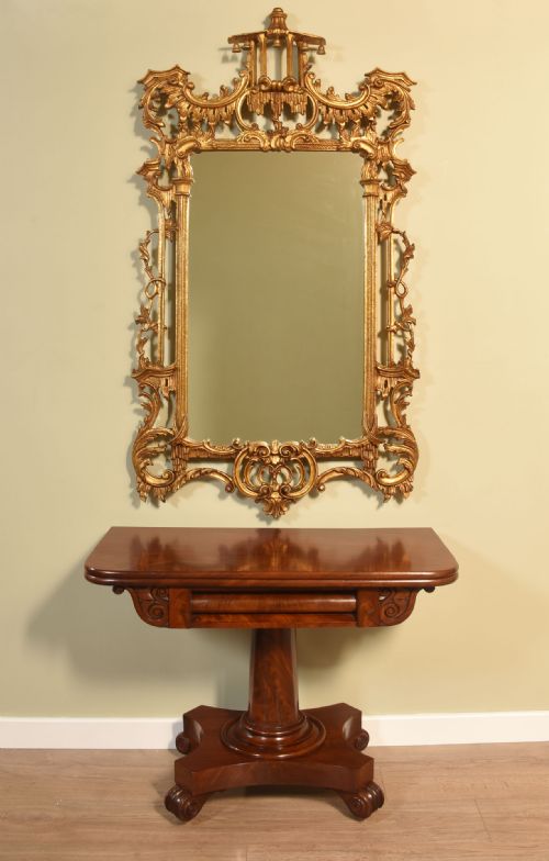 CHINESE CHIPPENDALE REVIVAL CARVED WALL MIRROR - ADDITIONAL PHOTO 1