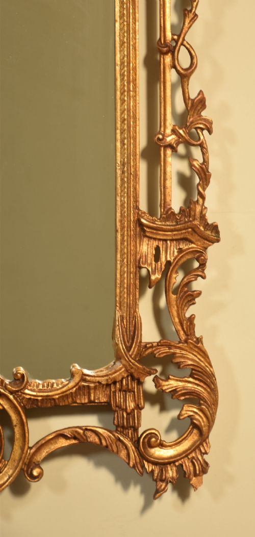 CHINESE CHIPPENDALE REVIVAL CARVED WALL MIRROR - ADDITIONAL PHOTO 2