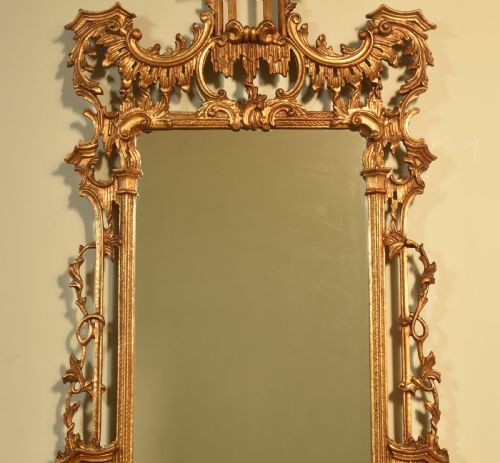 CHINESE CHIPPENDALE REVIVAL CARVED WALL MIRROR - ADDITIONAL PHOTO 5