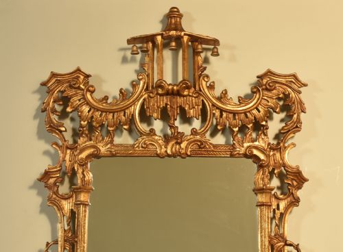 CHINESE CHIPPENDALE REVIVAL CARVED WALL MIRROR - ADDITIONAL PHOTO 7