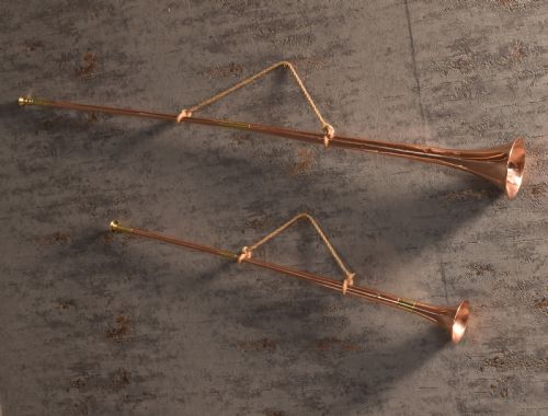 SET OF TWO COPPER AND BRASS COACHING HORNS - ADDITIONAL PHOTO 3