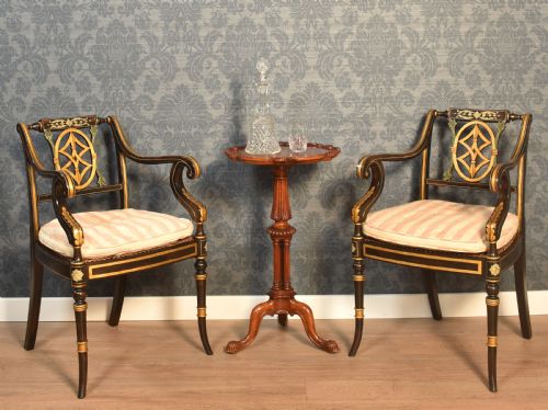 PAIR OF ROSEWOOD PAINTED ARMCHAIRS - ADDITIONAL PHOTO 1