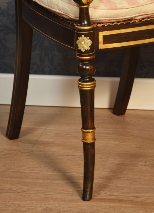 PAIR OF ROSEWOOD PAINTED ARMCHAIRS - ADDITIONAL PHOTO 3