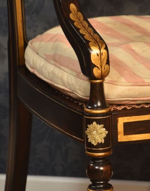 PAIR OF ROSEWOOD PAINTED ARMCHAIRS - ADDITIONAL PHOTO 6