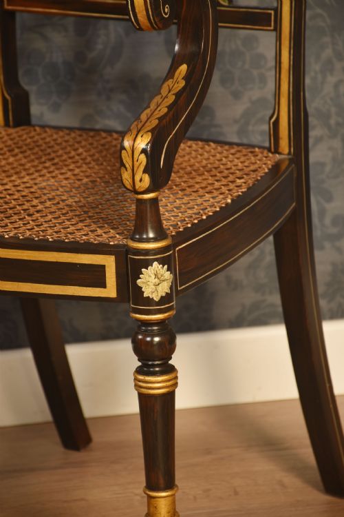 PAIR OF ROSEWOOD PAINTED ARMCHAIRS - ADDITIONAL PHOTO 9