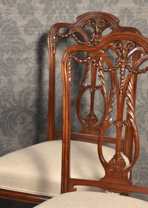 SET OF FOUR WALNUT SIDE CHAIRS - ADDITIONAL PHOTO 1