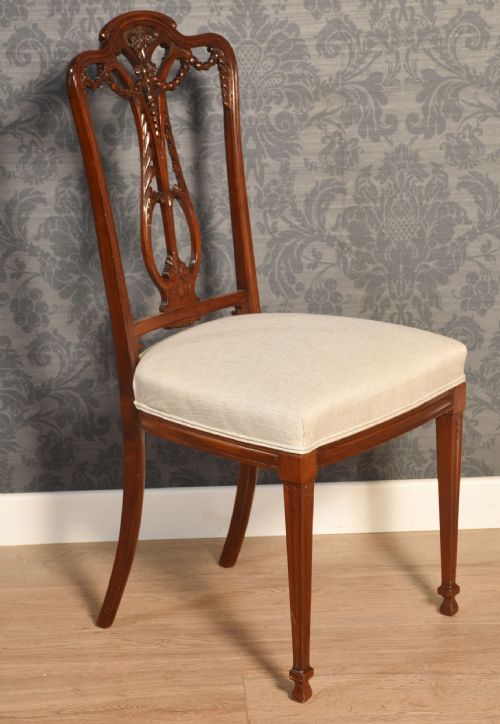 SET OF FOUR WALNUT SIDE CHAIRS - ADDITIONAL PHOTO 2
