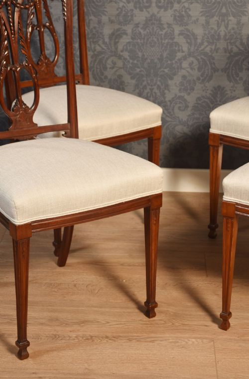 SET OF FOUR WALNUT SIDE CHAIRS - ADDITIONAL PHOTO 3