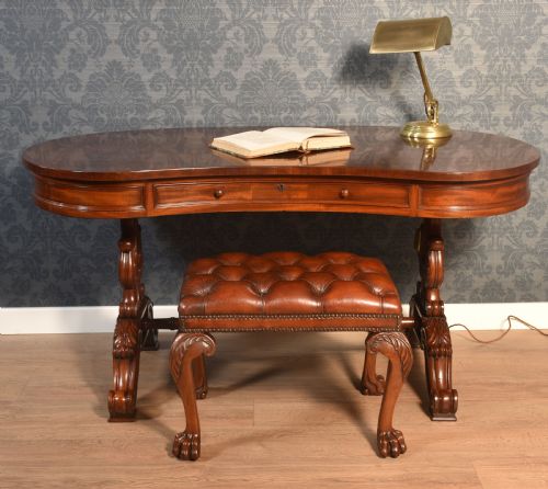 MAHOGANY KIDNEY SHAPED DRESSING TABLE - ADDITIONAL PHOTO 3
