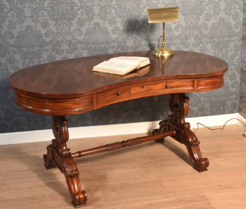 MAHOGANY KIDNEY SHAPED DRESSING TABLE - ADDITIONAL PHOTO 6