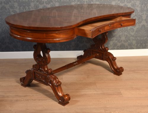 MAHOGANY KIDNEY SHAPED DRESSING TABLE - ADDITIONAL PHOTO 10