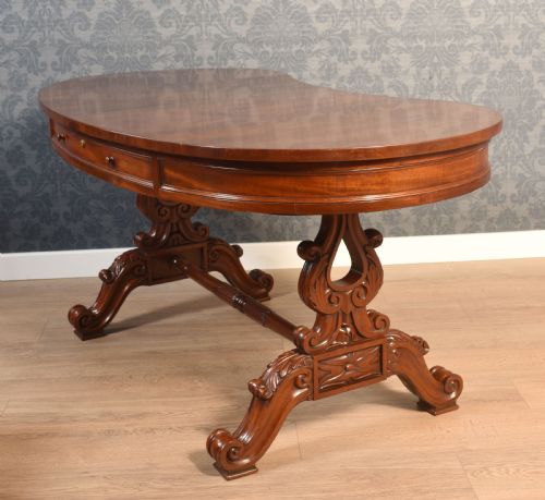MAHOGANY KIDNEY SHAPED DRESSING TABLE - ADDITIONAL PHOTO 13