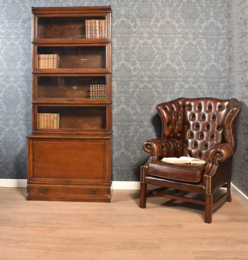 OAK GLOBE WERNICKE FIVE SECTION BOOKCASE - ADDITIONAL PHOTO 1