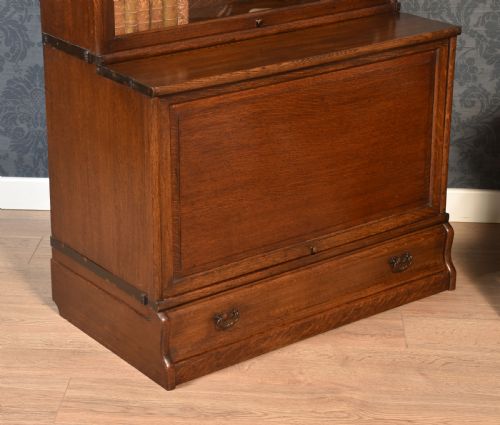 OAK GLOBE WERNICKE FIVE SECTION BOOKCASE - ADDITIONAL PHOTO 4