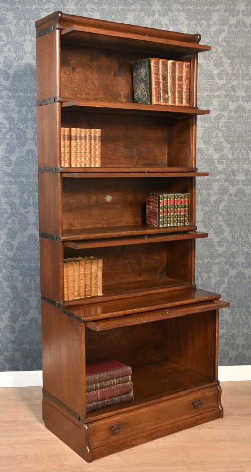 OAK GLOBE WERNICKE FIVE SECTION BOOKCASE - ADDITIONAL PHOTO 7