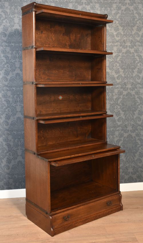 OAK GLOBE WERNICKE FIVE SECTION BOOKCASE - ADDITIONAL PHOTO 11