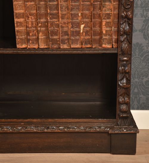 CARVED OAK OPEN BOOKCASE - ADDITIONAL PHOTO 4