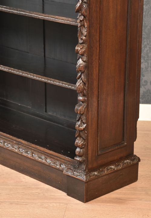 CARVED OAK OPEN BOOKCASE - ADDITIONAL PHOTO 10