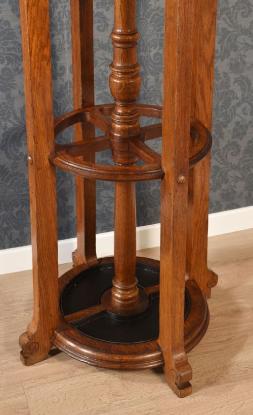 LARGE OAK CIRCULAR HALL STAND - ADDITIONAL PHOTO 2