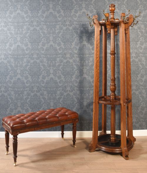 LARGE OAK CIRCULAR HALL STAND - ADDITIONAL PHOTO 7