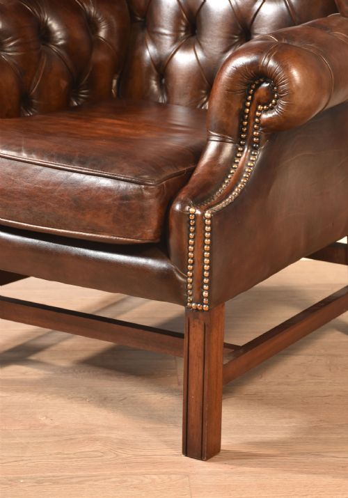 MAHOGANY FRAMED WING ARMCHAIR - ADDITIONAL PHOTO 10