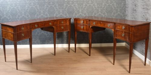 PAIR OF MAHOGANY CONCAVED SIDEBOARDS - ADDITIONAL PHOTO 1