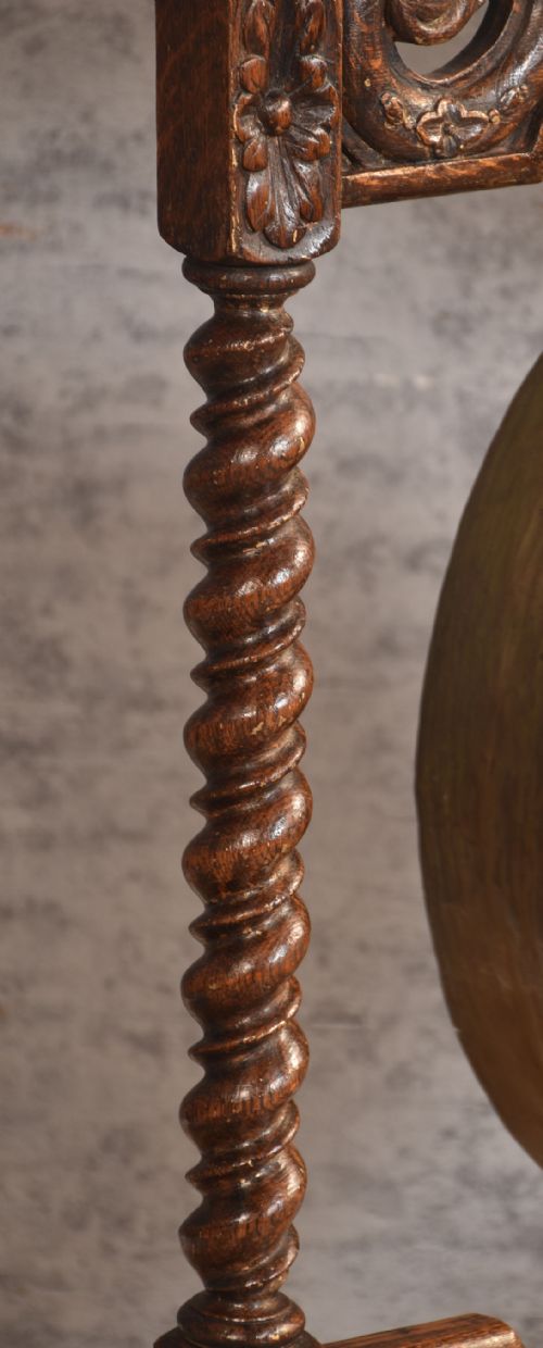 LATE 19TH CENTURY OAK DINNER GONG - ADDITIONAL PHOTO 1